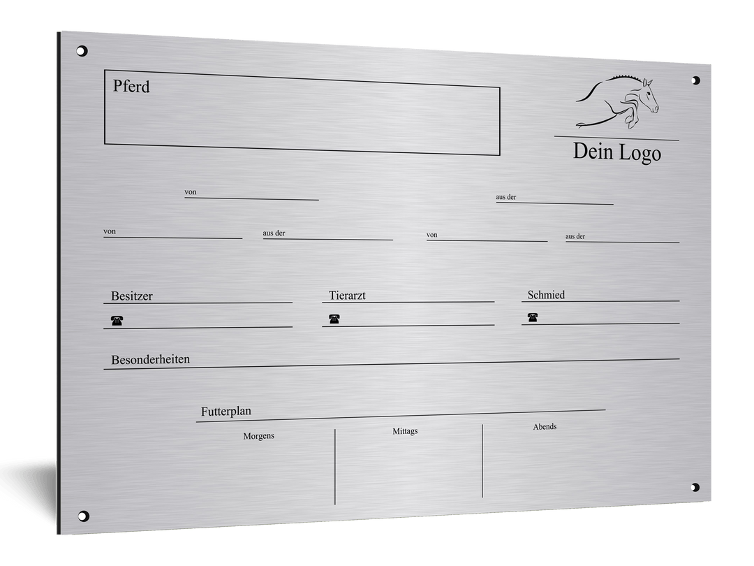 Boxenschild für Pensionsstall, 30 x 20 cm, "Metallic" - EQUIMEA