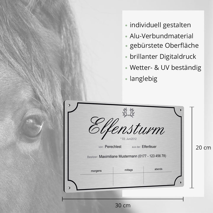 Boxenschild mit Futtertafel Palomino - EQUIMEA