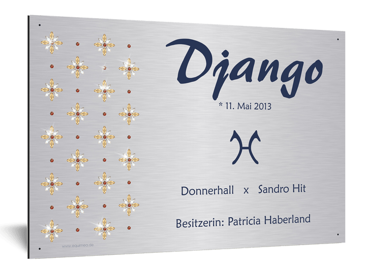 Boxenschild "Weltmeyer" veredelt mit Preciosa® - EQUIMEA