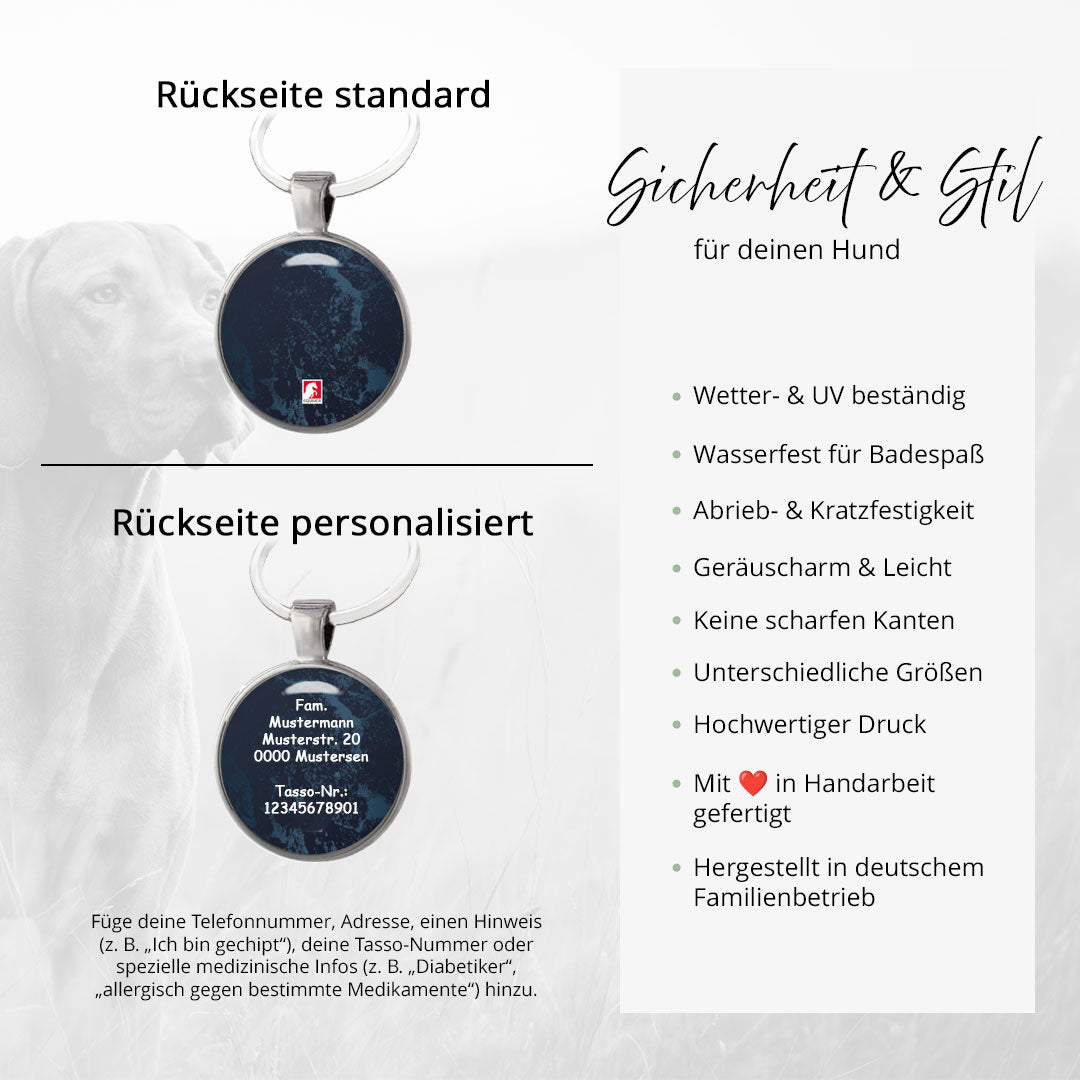 Hundemarke Abstract Blue - EQUIMEA