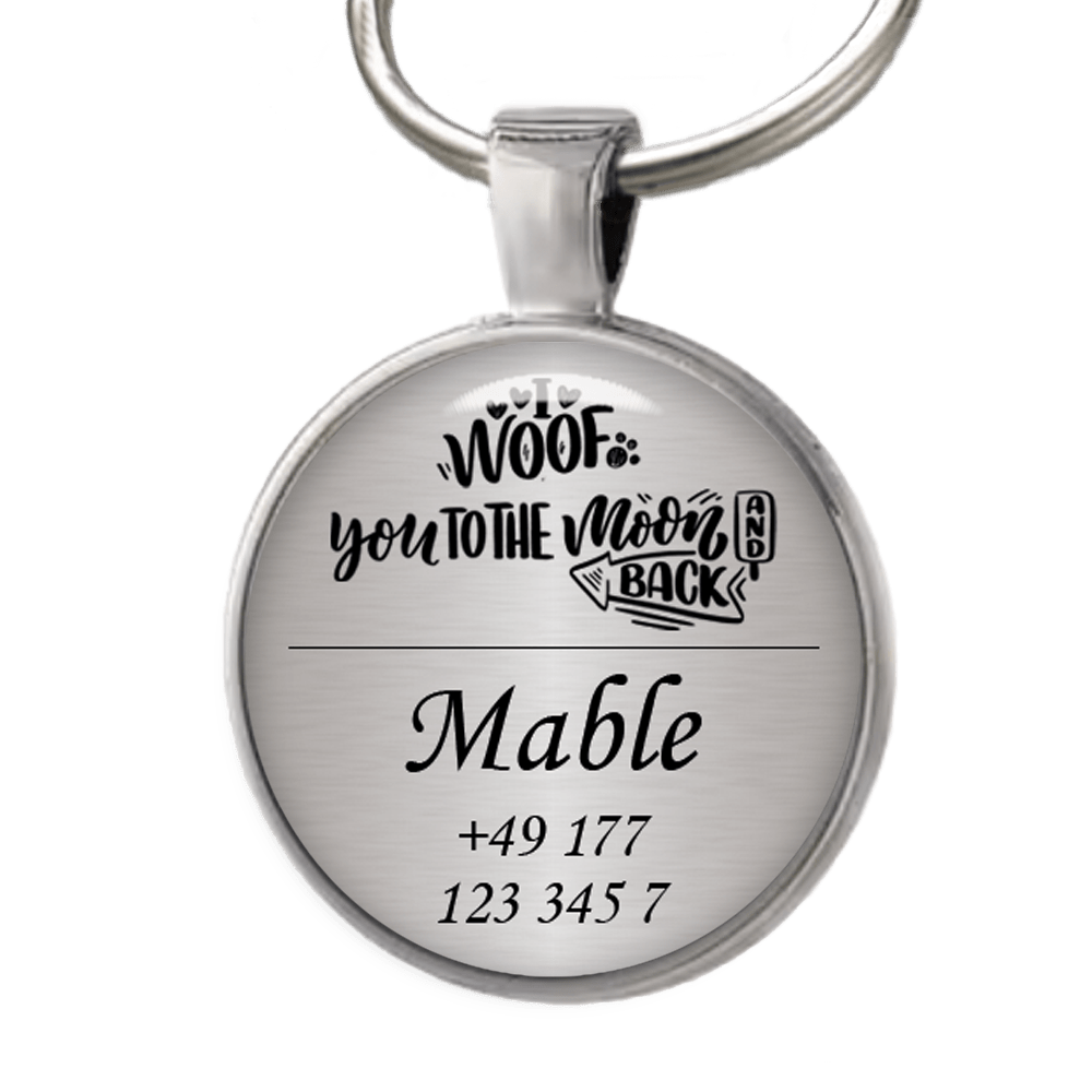 Hundemarke I woof you to the Moon and back - EQUIMEA