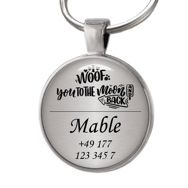 Hundemarke I woof you to the Moon and back - EQUIMEA