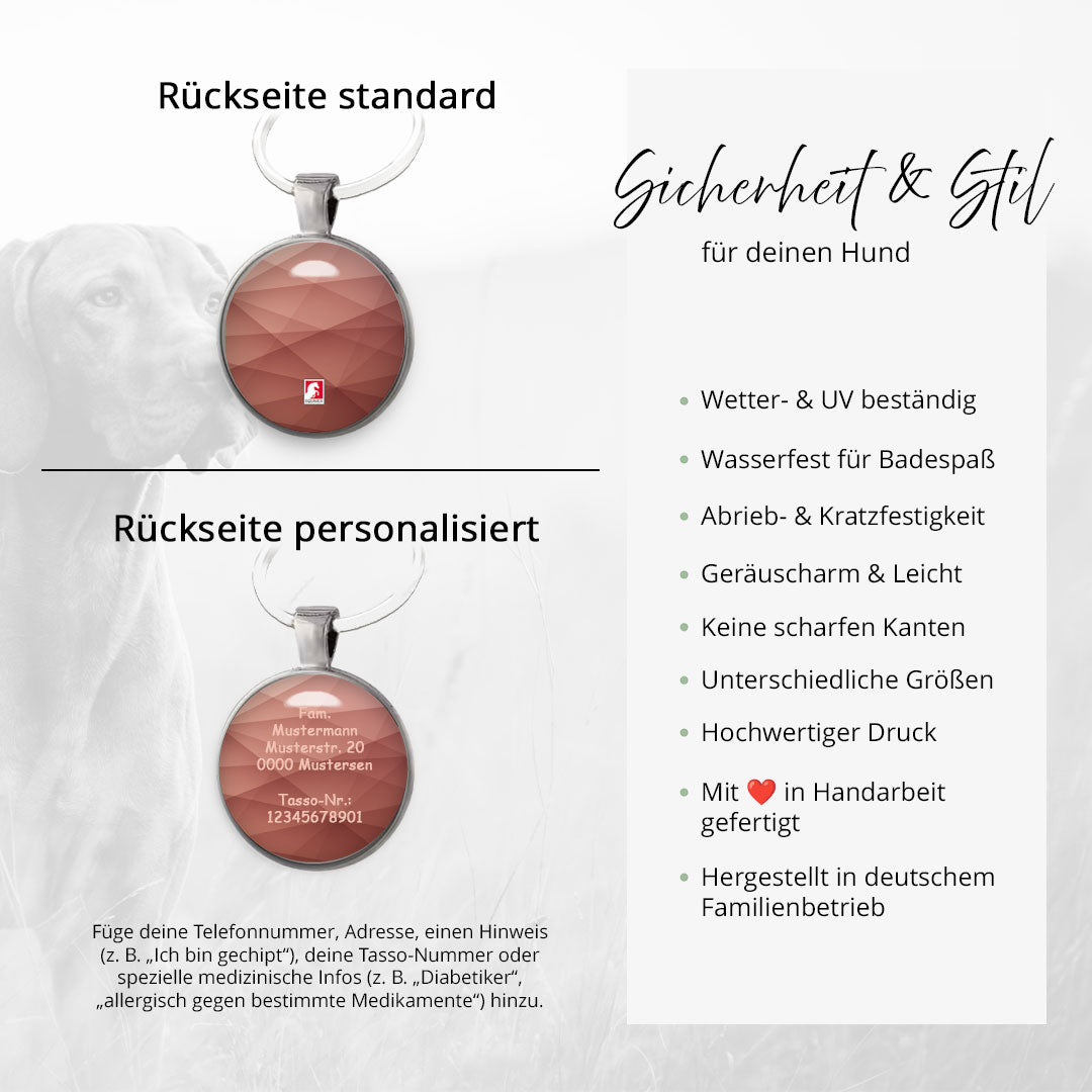 Hundemarke Rose Gold Stripes - EQUIMEA