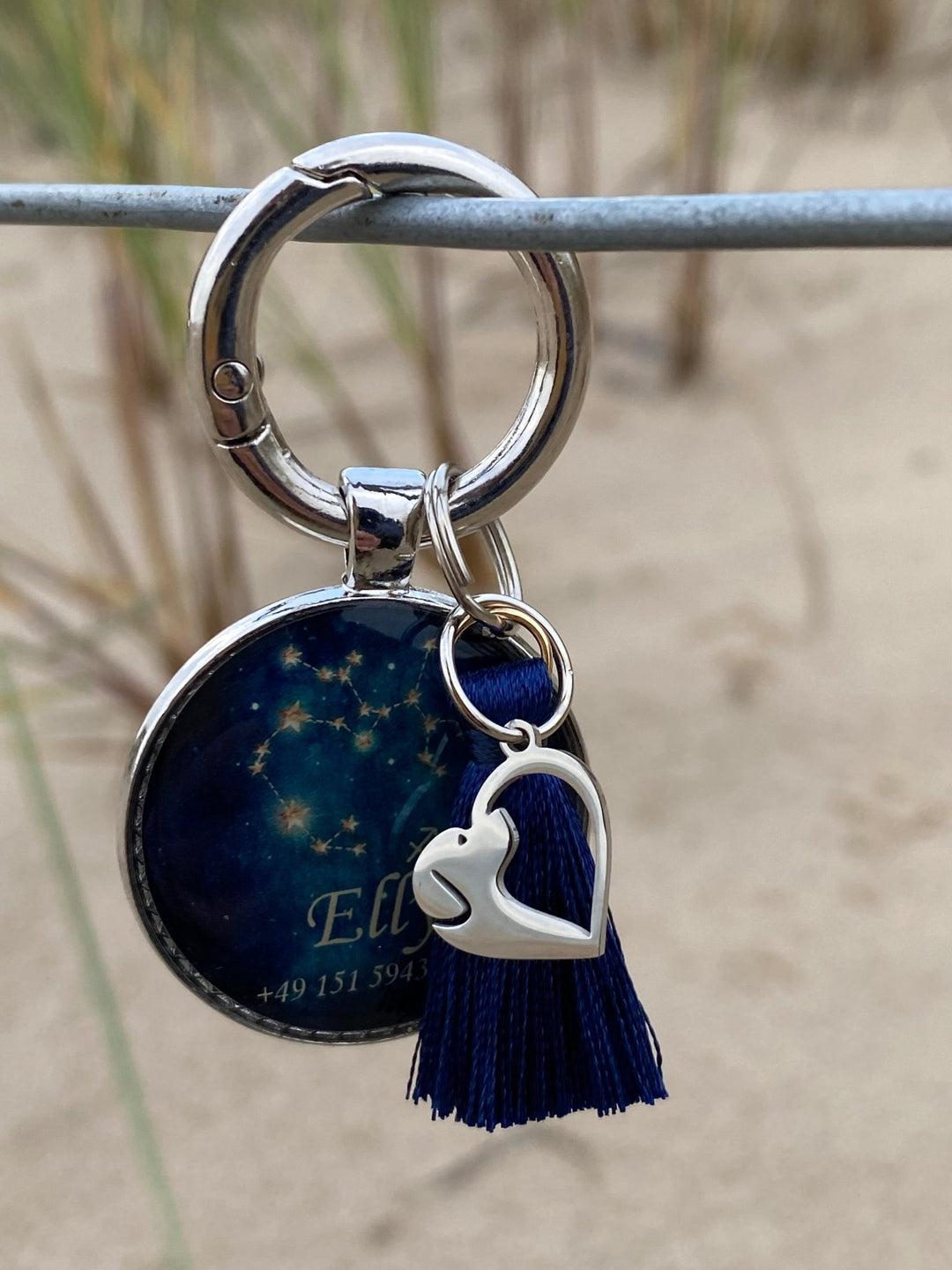 Mini - Seiden - Quaste für Hunde - und Pferdemarken - navy - EQUIMEA